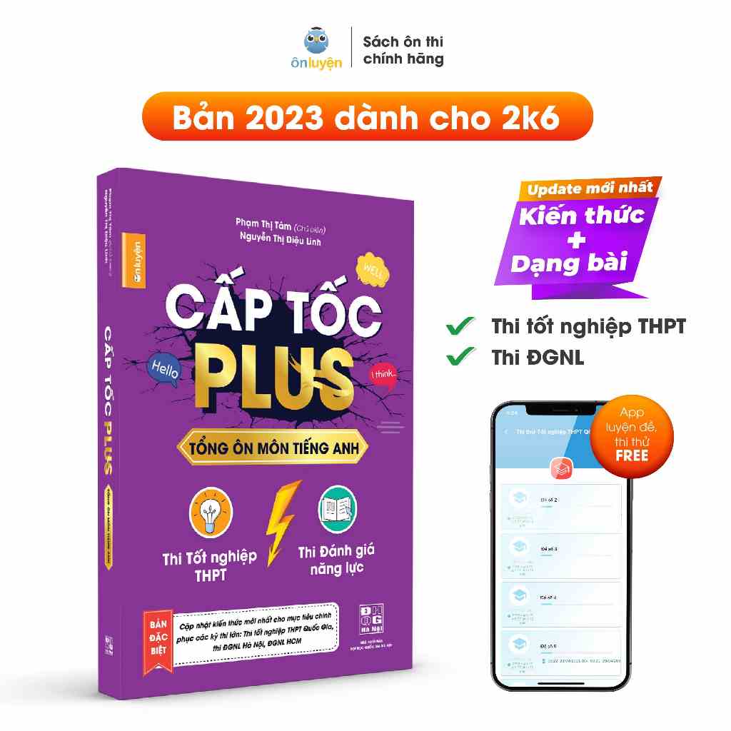 Sách Tiếng Anh 12-Cấp tốc Plus môn Tiếng Anh dành cho 2k6 ôn thi tốt nghiệp, thi ĐGNL HN, HCM (bản mới nhất 2023)