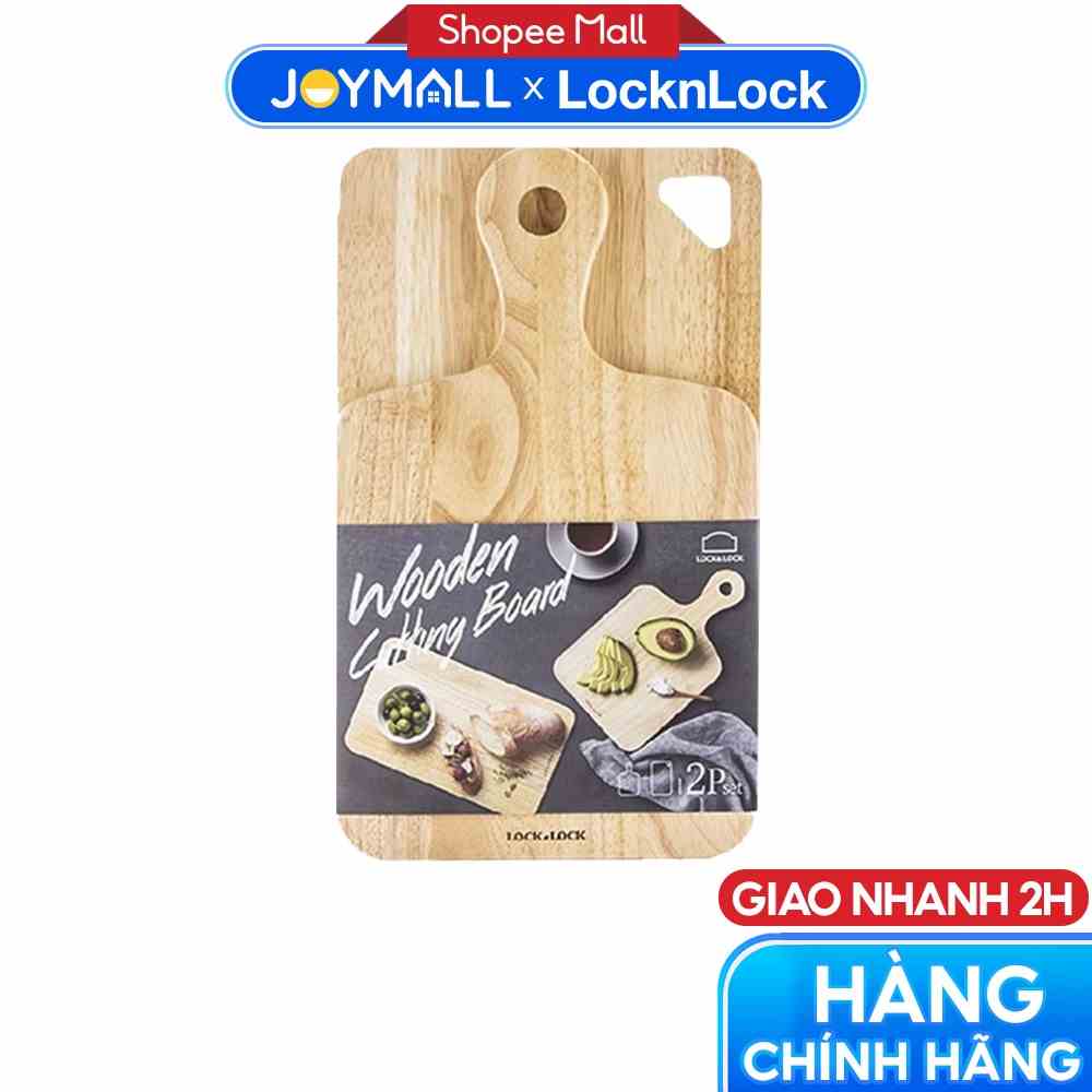 Bộ 2 thớt gỗ cây cao su Lock&Lock LWC001S2 - Hàng chính hãng, bề mặt cứng, không có vết nứt li ti  - JoyMall