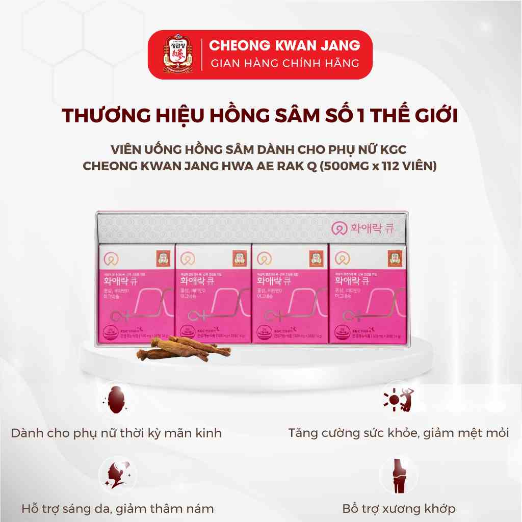 Viên Uống Hồng Sâm Dành Cho Phụ Nữ KGC Cheong Kwan Jang Hwa Ae Rak Q (500mg x112 viên)