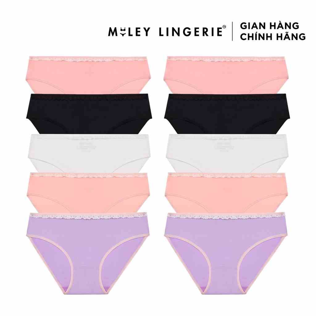 [Mã BMLTA35 giảm đến 35K đơn 99K] Combo 10 Quần Lót Nữ Thun Lạnh Trơn Viền Ren Miley Lingerie BMS Màu Ngẫu Nhiên