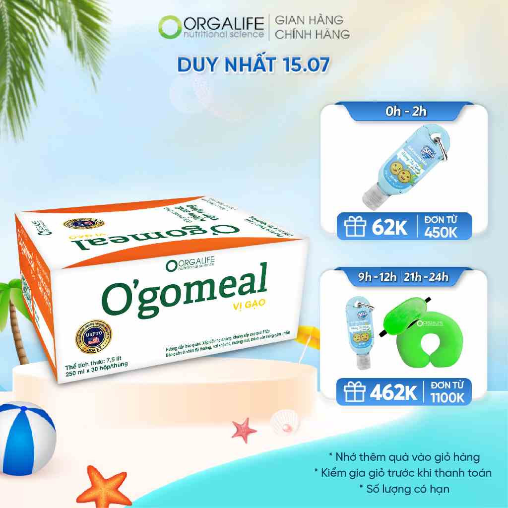 Thùng 30 hộp Ogomeal Vị Gạo kiểm soát cân nặng 250ml/hộp - Bữa ăn thay thế lành mạnh, hỗ trợ giảm cân an toàn, hiệu quả