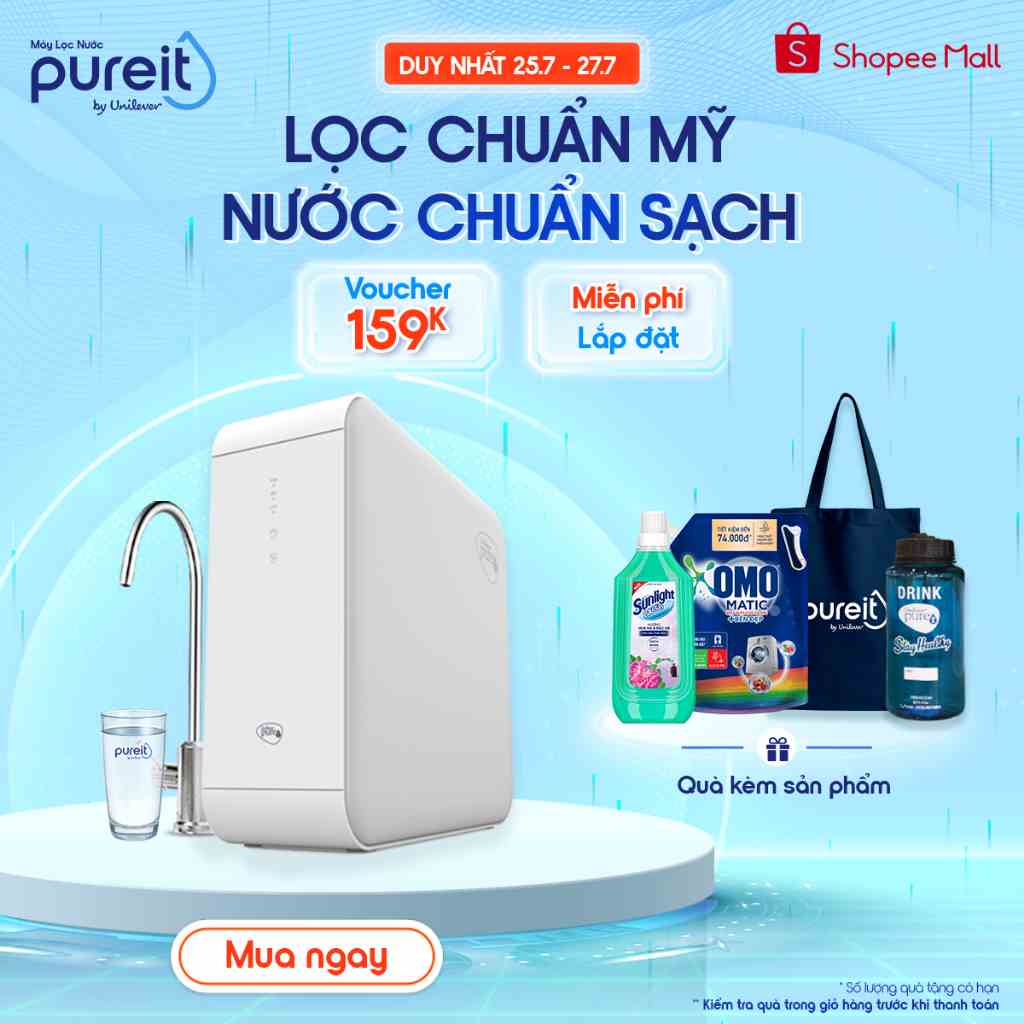 [25.7- 27.7 QUÀ TẶNG 850K | MIỄN PHÍ LẮP ĐẶT | BẢO HÀNH 12 THÁNG] Máy lọc nước Pureit Delica UR5440