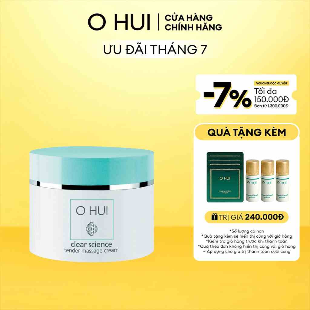 [Mã COSLUX07 giảm 120K đơn 1500K] Kem massage cấp ẩm OHUI Clear Science Tender Massage Cream 230g