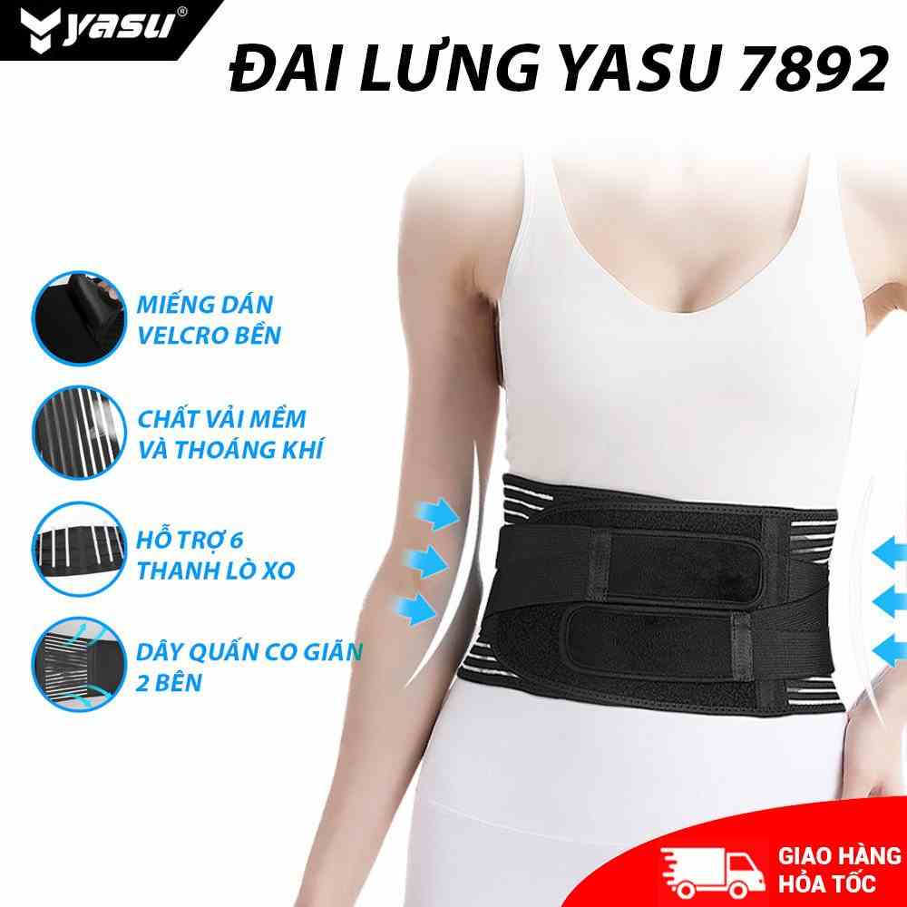 Đai lưng hỗ trợ cột sống, định hình lưng tập gym cao cấp Yasu 7892