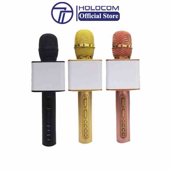 Míc hát karaoke không dây HOLOCOM SD08 kèm loa bluetooth âm thanh to trầm ấm bắt giọng dùng để nghe nhạc không bị rè