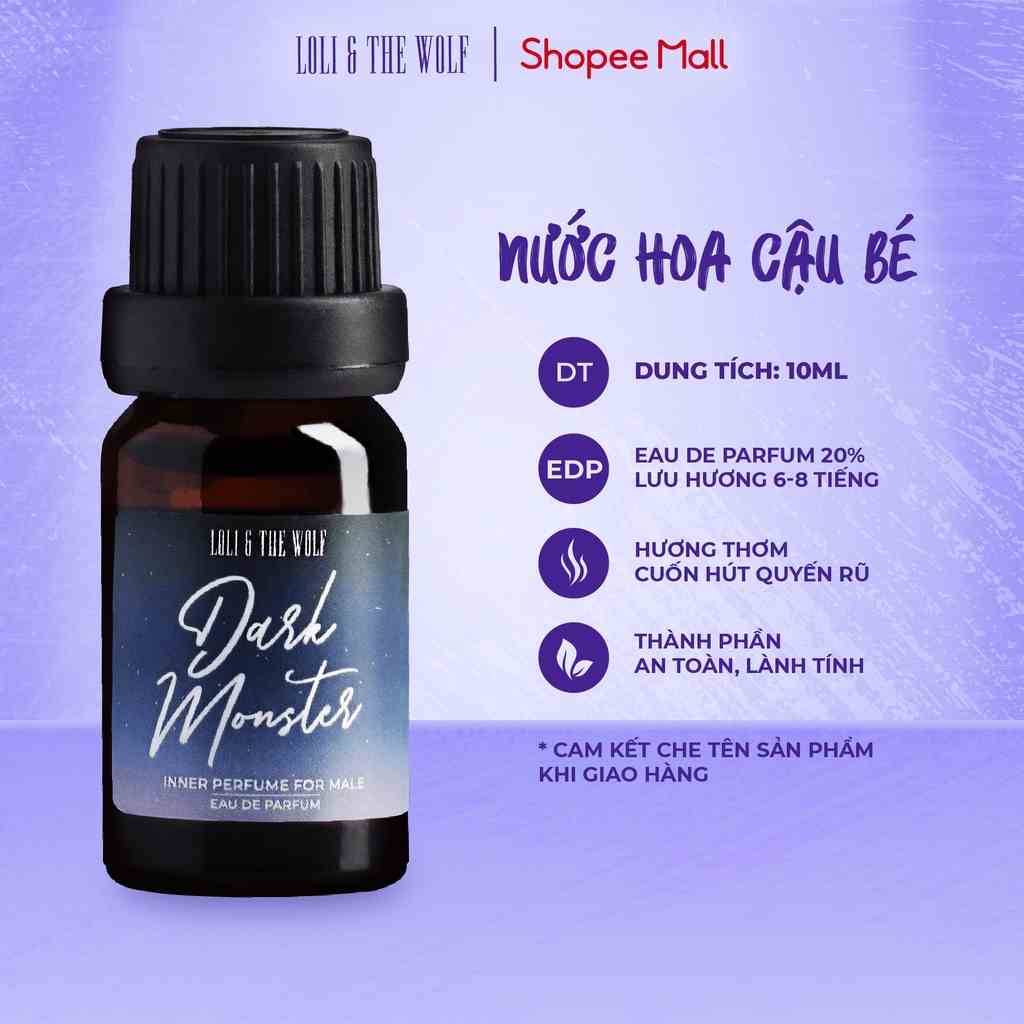 Nước Hoa Vùng Kín Nam Loli And The Wolf Dark Monster Nam Tính Lôi Cuốn Thơm Lâu Chai 10ml