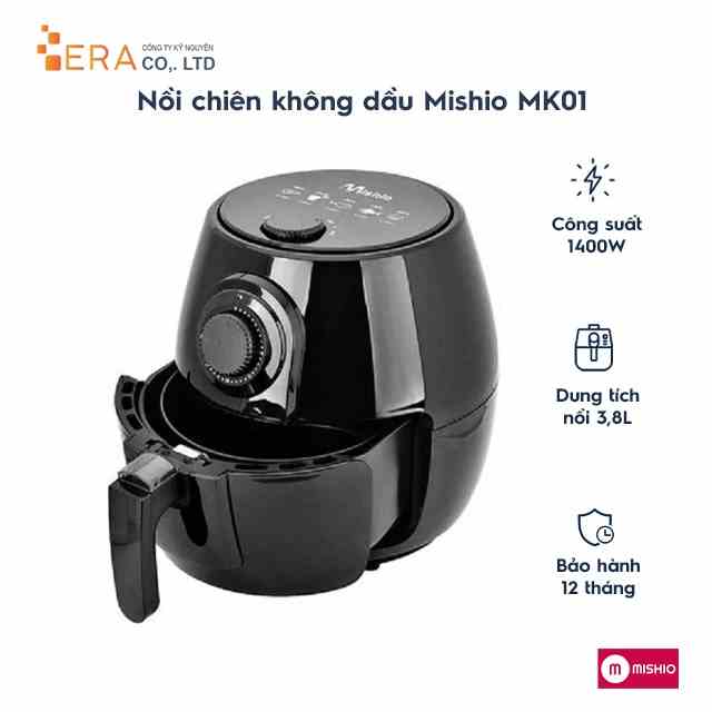 [Mã BMLT100 giảm đến 100K đơn 499K] Nồi chiên không dầu Mishio MK01