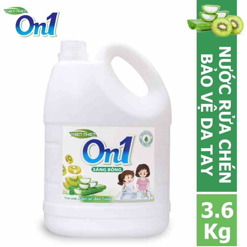 [Mã BMLTA35 giảm đến 35K đơn 99K] Nước rửa chén ON1 hương kiwi và aloe vera 3.6kg N5008