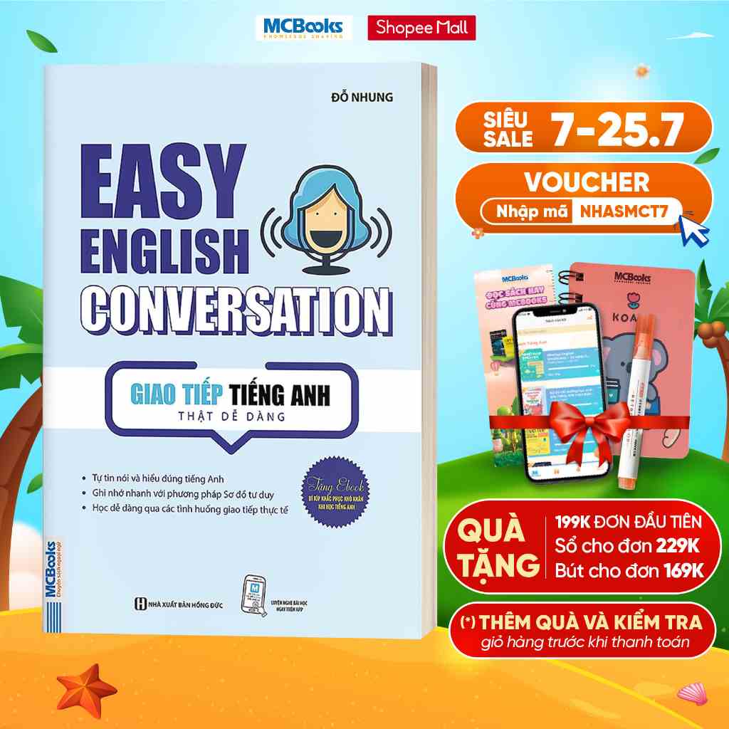 Sách - Easy English Conversation – Giao tiếp tiếng Anh thật dễ dàng - Học Kèm App Online