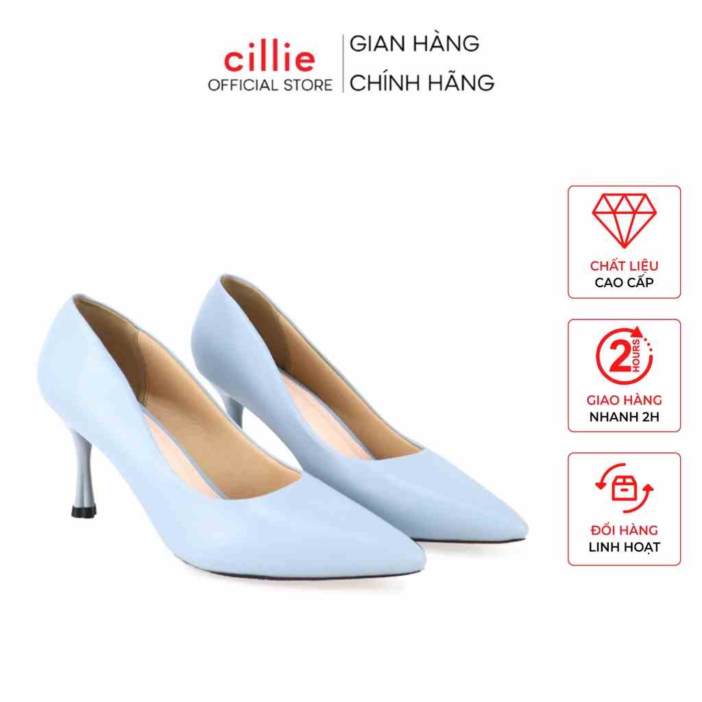 Giày Cao Gót Nữ Cillie Gót Nhọn 7p 4p Chắc Chắn Thời Trang Công Sở