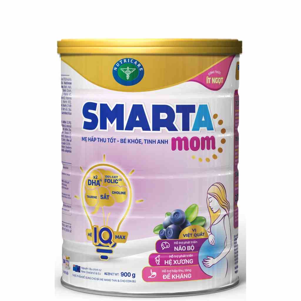 [Mã BMLTA35 giảm đến 35K đơn 99K] Sữa bột Nutricare Smarta Mom vị việt quất - công thức ít ngọt (900g)