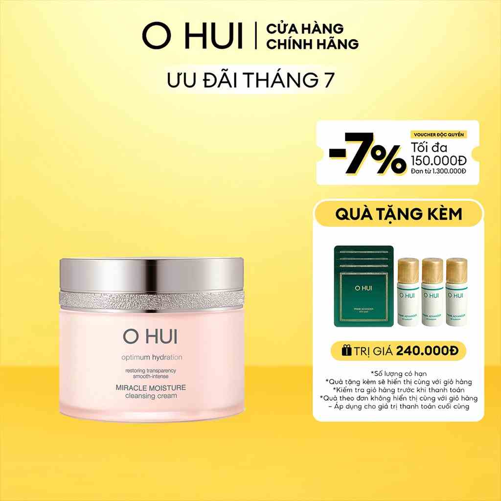 [Mã COSLUX07 giảm 120K đơn 1500K] Kem tẩy trang dưỡng ẩm OHUI Miracle Moisture Cleansing Cream 200ml