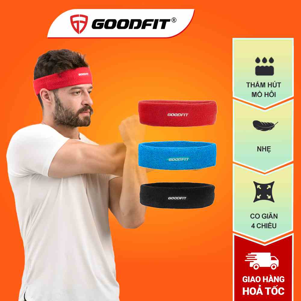 Băng đô thể thao ,rửa mặt, cài tóc GoodFit chất vải cotton mềm mại, thấm hút mồ hôi GF802SB