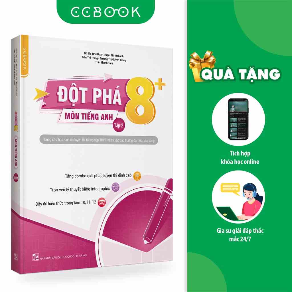 Sách - Đột phá 8+ môn Tiếng anh tập 2 (Phiên bản mới) - Ôn thi đại học và THPT quốc gia - Chính hãng CCbook