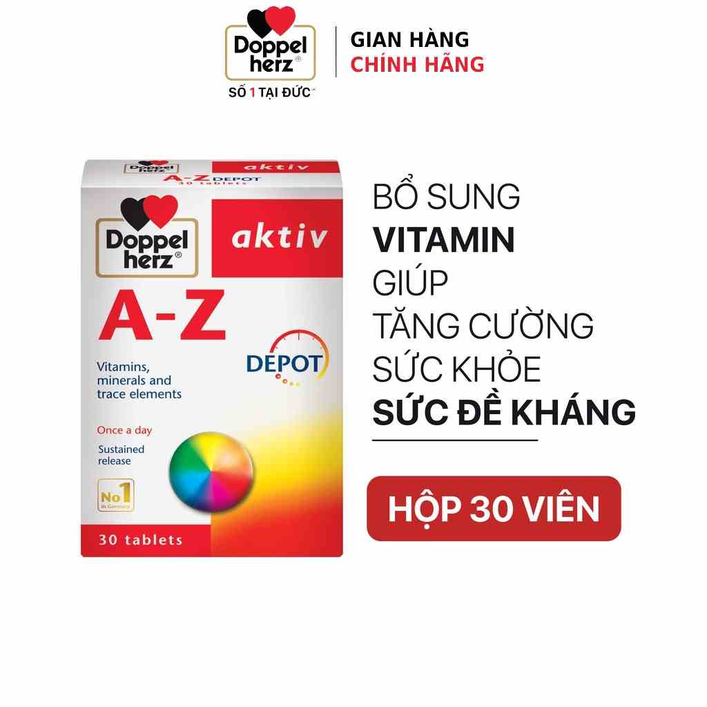 [TPCN Nhập Khẩu] Viên uống Vitamin tổng hợp tăng cường sức khỏe đề kháng Doppelherz Aktiv A-Z Depot (Hộp 30 viên)