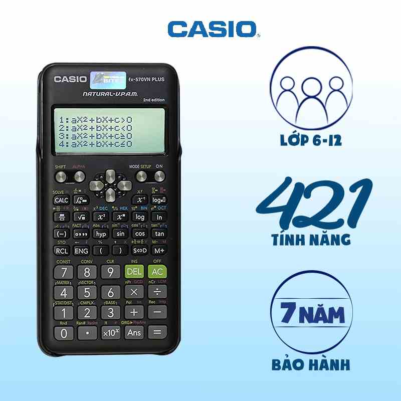 Máy tính Casio FX-570VN Plus New (2nd Edition) dành cho học sinh cấp 2 và cấp 3 chuyên dụng phòng thi và thi đại học