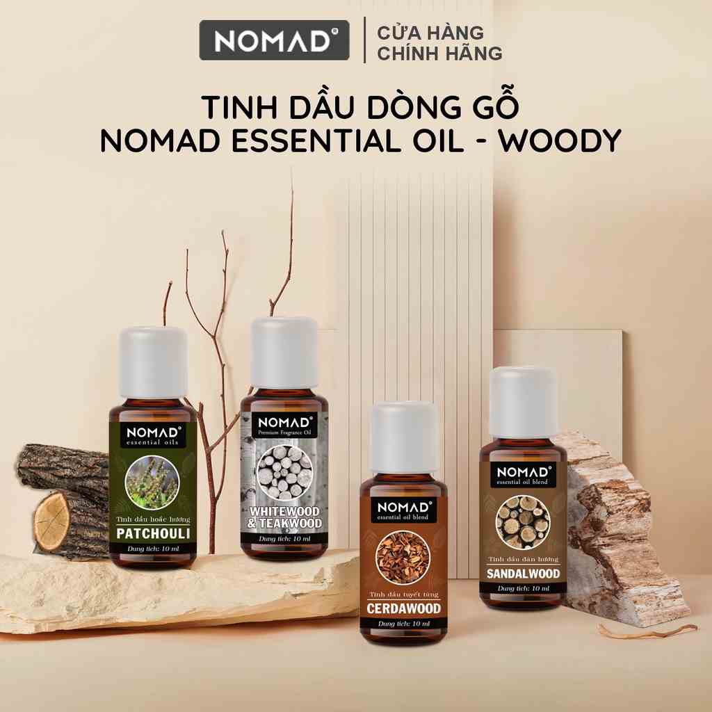 Tinh Dầu Dòng Gỗ Nomad Essential Oil xông thơm phòng, thanh lọc không khí, làm nến thơm 10ml