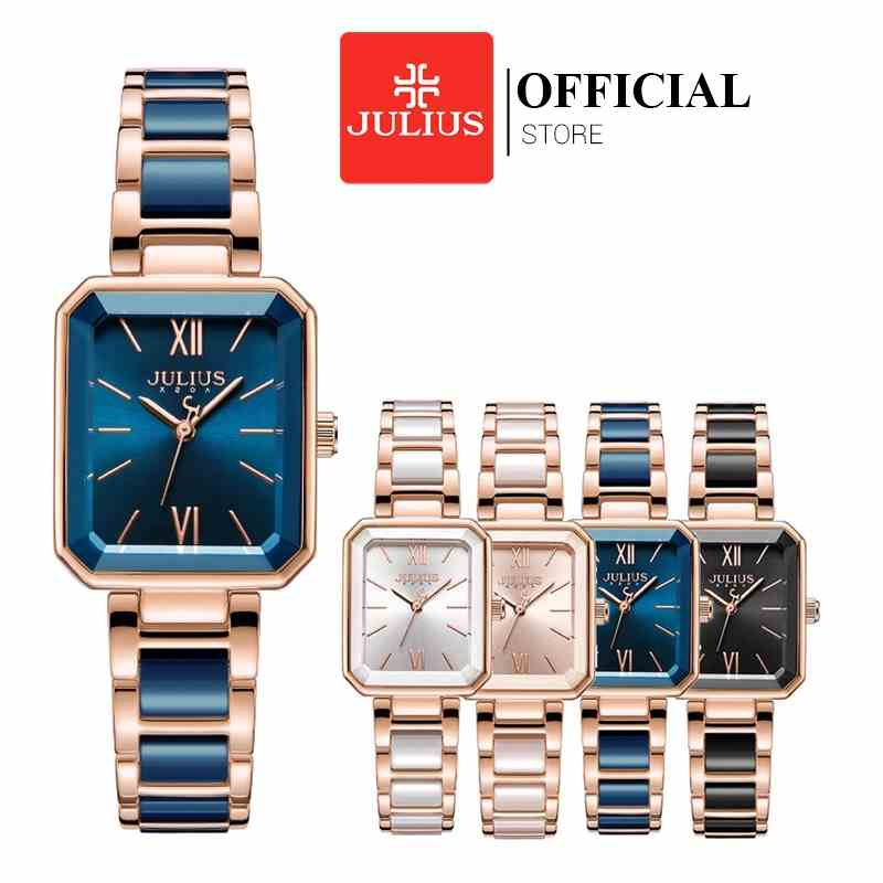 Julius Official | Đồng hồ nữ Julius JA-1273 dây thép và đá Ceramic