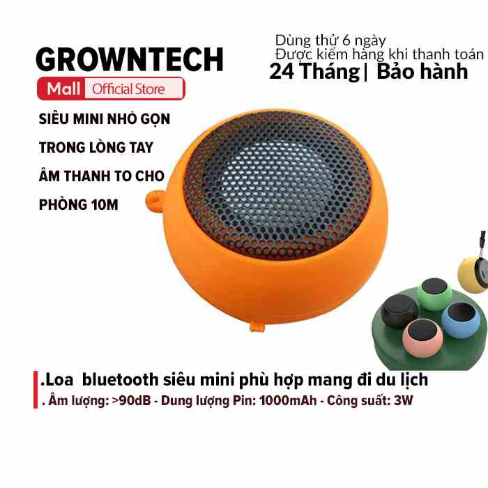 Loa bluetooth nghe nhạc GrownTech M3 LỤC GIÁC siêu mini, dòng cao cấp kèm dây bass trầm