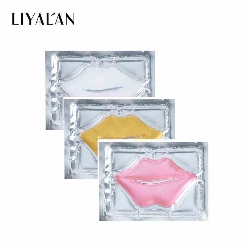 LIYALAN Bộ 10 Mặt Nạ Môi Chiết Xuất Collagen Dưỡng Ẩm Tẩy Tế Bào Chết