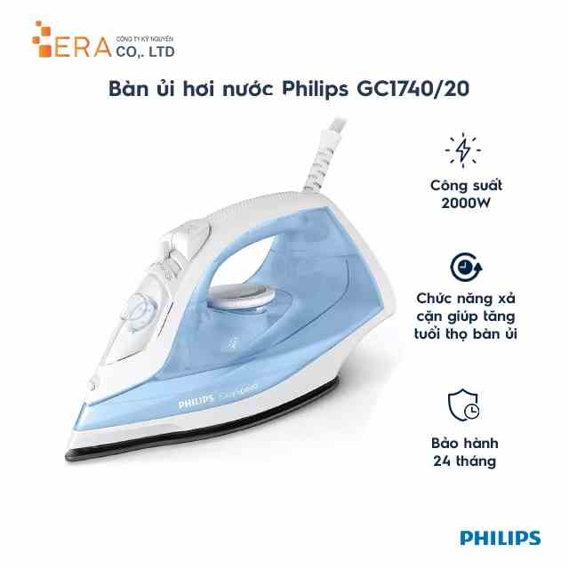 [Mã BMLTA35 giảm đến 35K đơn 99K] Bàn ủi hơi nước Philips GC1740