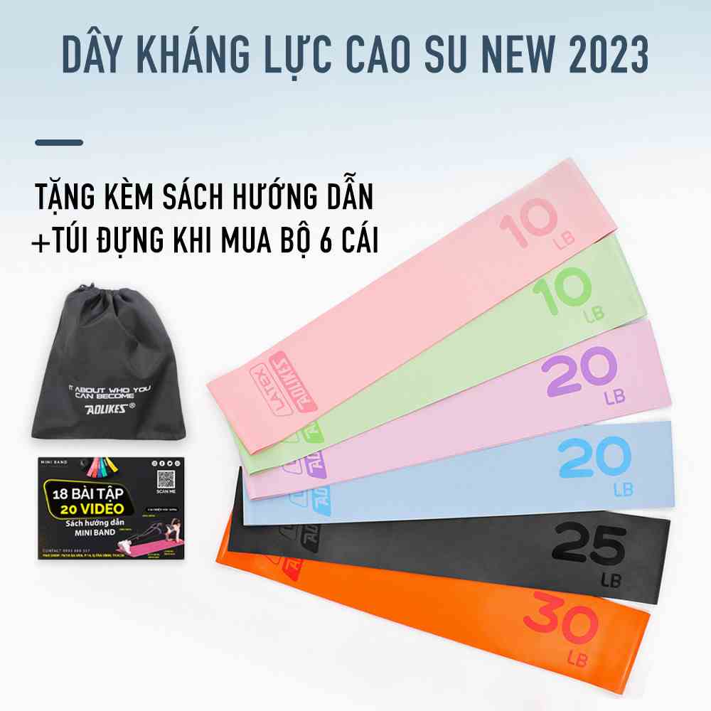 Dây kháng lực, miniband tập tay, mông cao su Aolikes 3601