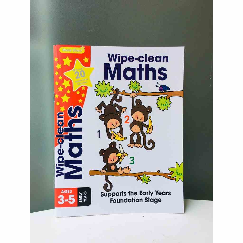 Sách: Gold Stars Wipe Clean Workbook: Maths - Bài Tập Toán cho trẻ - Phát Triển Tư Duy Cho Trẻ ( 3 - 5 tuổi )