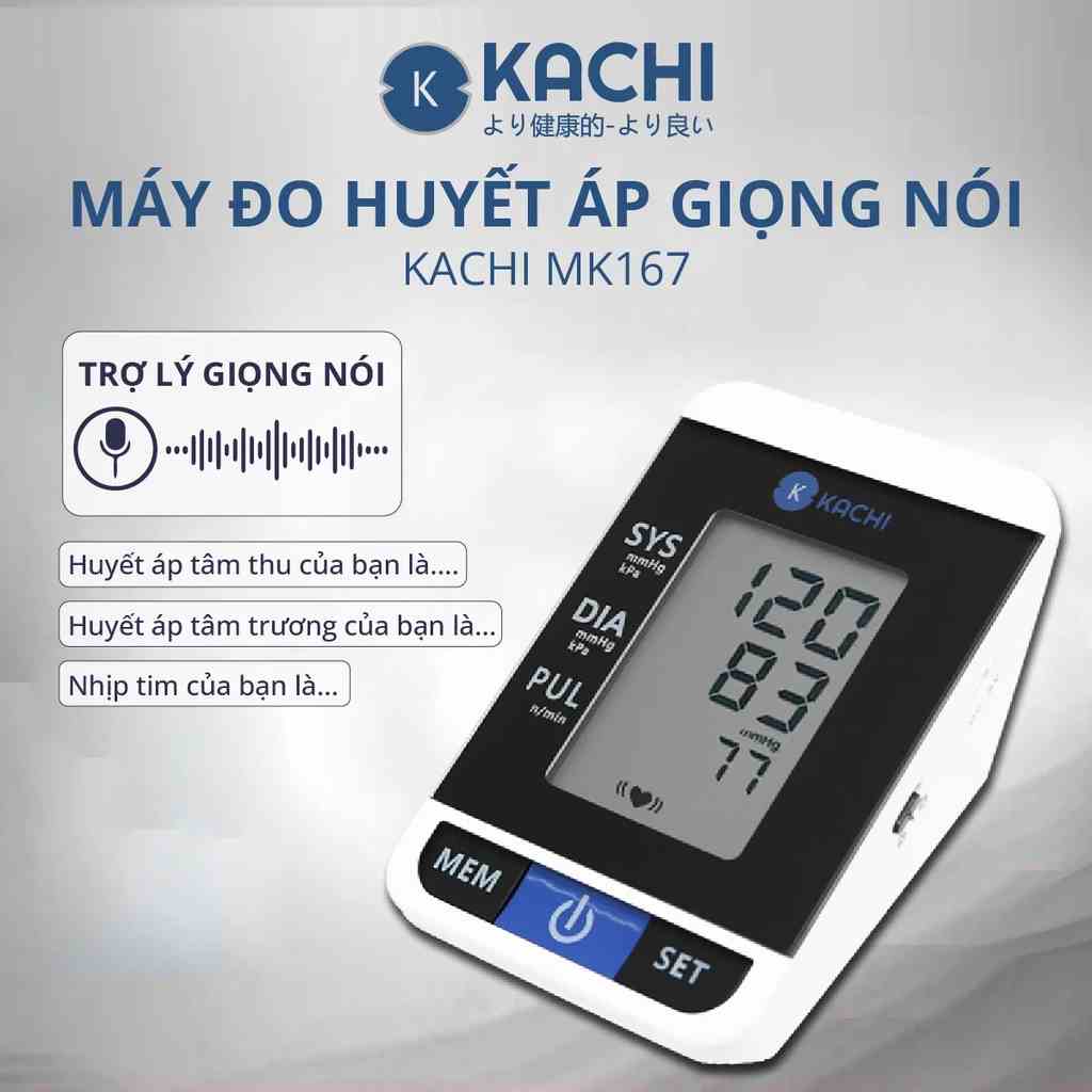 Máy đo huyết áp có trợ lý tiếng Việt đọc kết quả Kachi MK167 (BLS-2009A) - Có thể dùng pin và điện trực tiếp