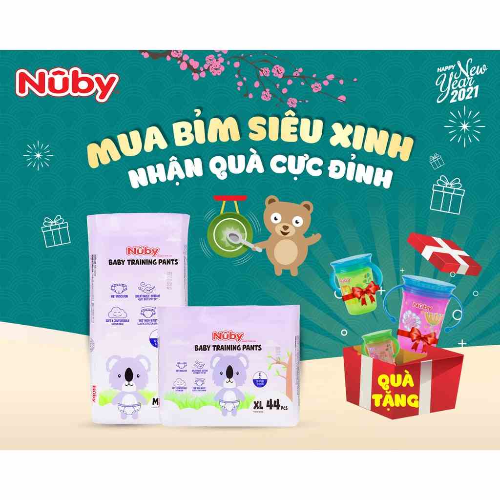 Tã/Bỉm Quần Nuby loại mới 2020, hàng chính hãng, size M48/L46/XL44, XXL 42