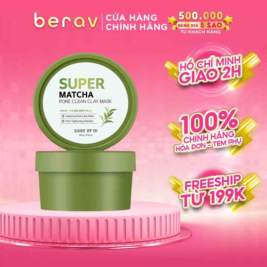 Mặt Nạ Đất Sét Some By Mi Super Matcha Pore Clay Mask Giúp Se Khít Lỗ Chân Lông 100g