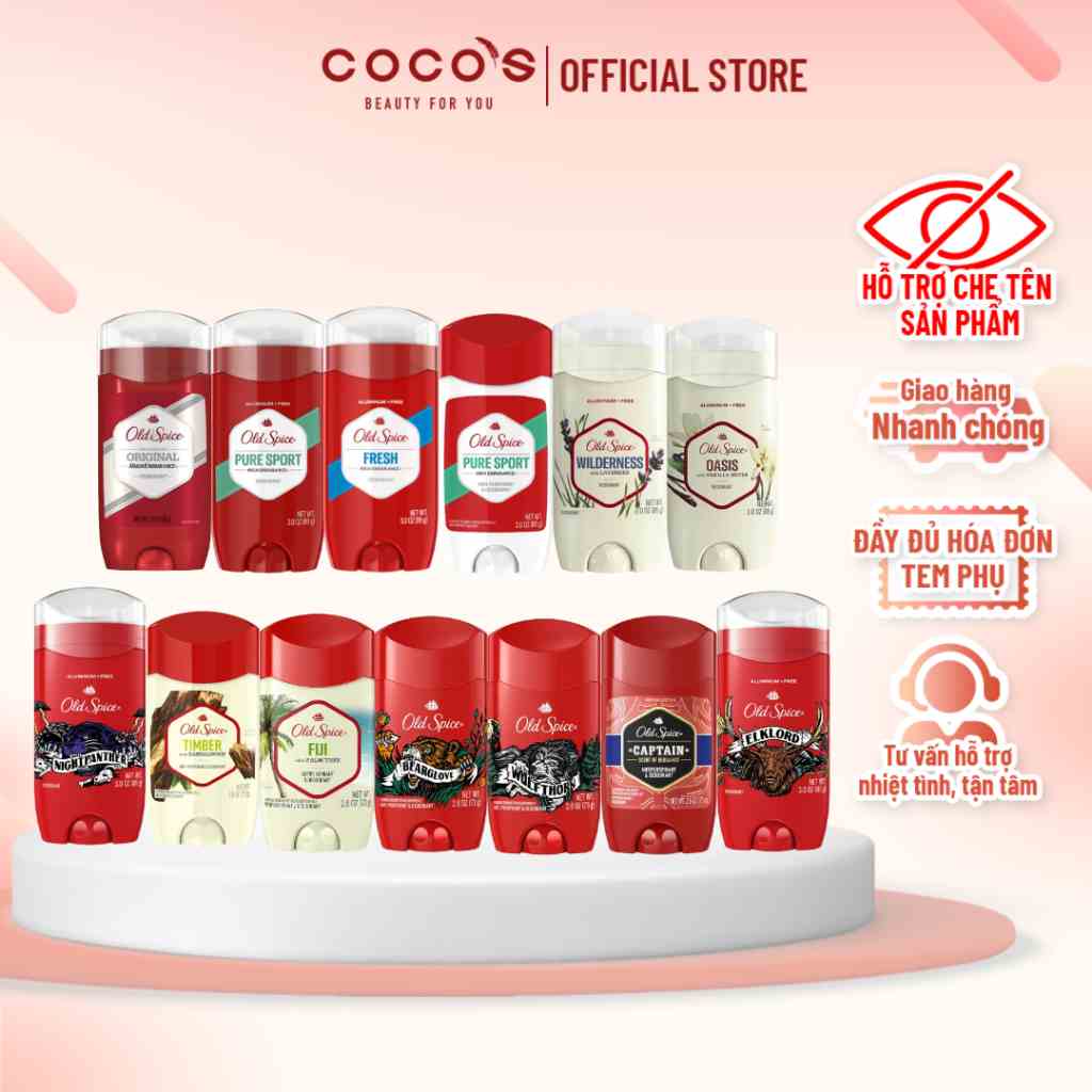 Lăn Khử Mùi Old Spice USA 85g/73g (Nhiều Mùi Hương)