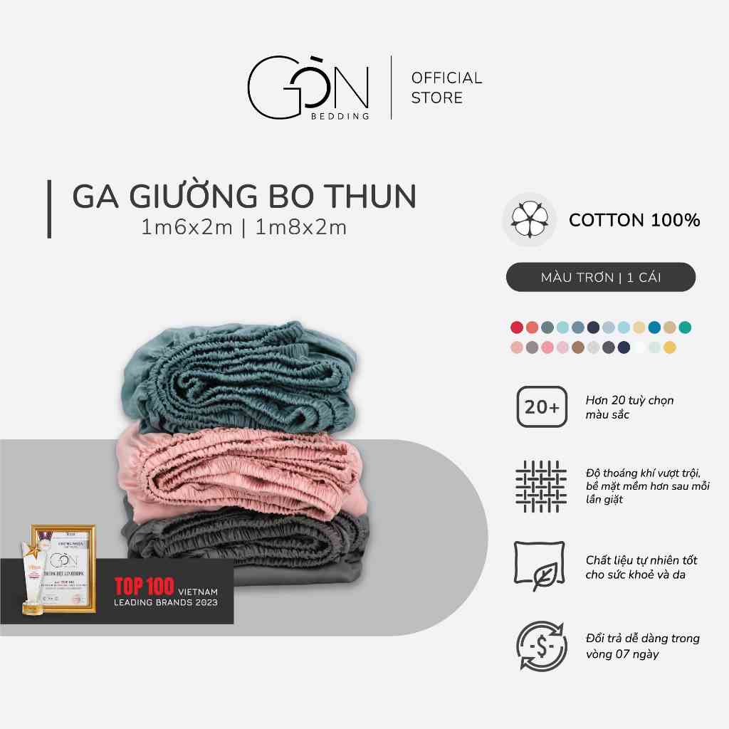 [Nhiều màu] Ga Giường Bo Thun Gòn Bedding Cotton 100% Hàn Quốc 1m6x2m - 1m8x2m