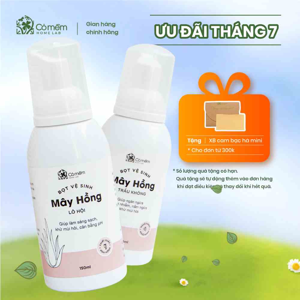 Bọt vệ sinh phụ nữ Mây Hồng Cỏ Mềm 150ml