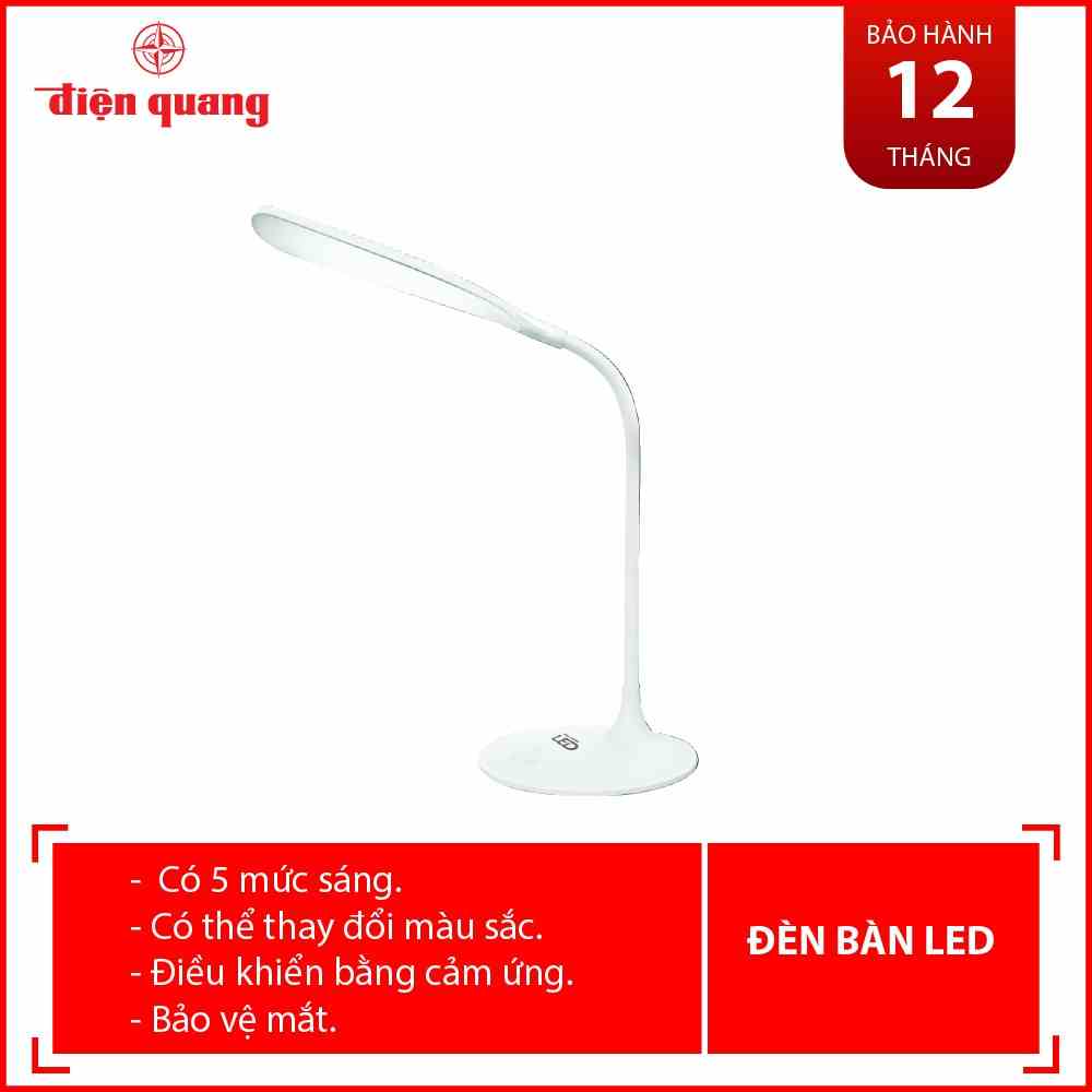 Đèn bàn sạc LED bảo vệ thị lực Điện Quang ĐQ LDL13B 5W ( Pin LITHIUM, 5W, màu trắng, chức năng đổi màu )