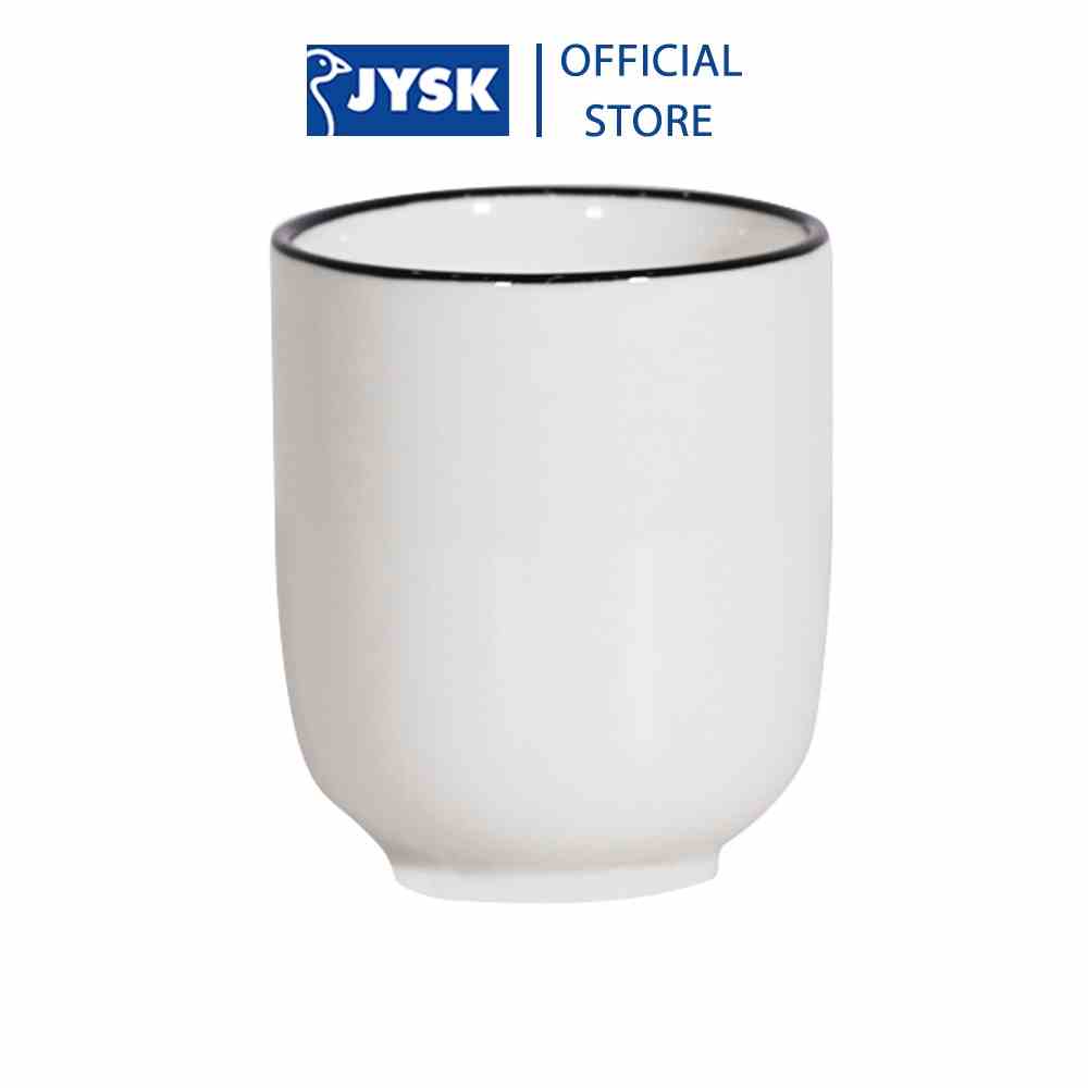 Cốc trà | JYSK nID | sứ trắng bóng viền đen | DK6.7x7.8cm