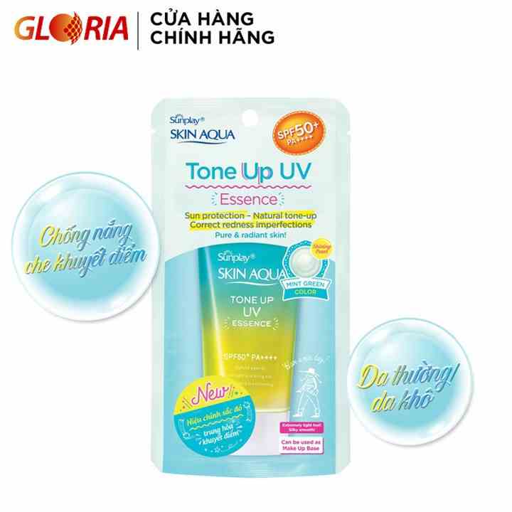 Tinh chất chống nắng dưỡng ẩm nâng tông che khuyết điểm Sunplay Skin Aqua Tone Up UV Essence