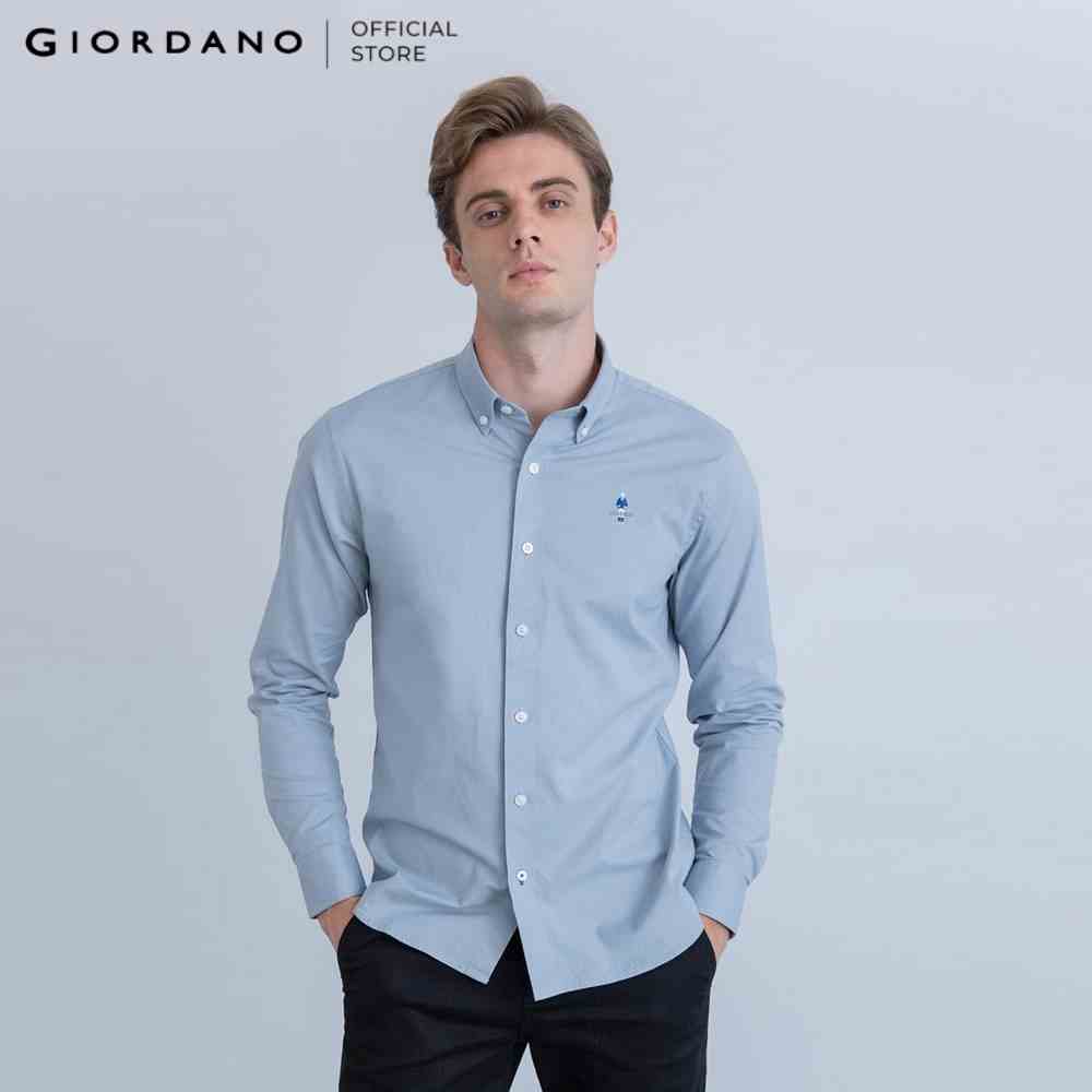 Áo Sơ Mi Oxford Nam Dài Tay Logo Classics Giordano 01040043