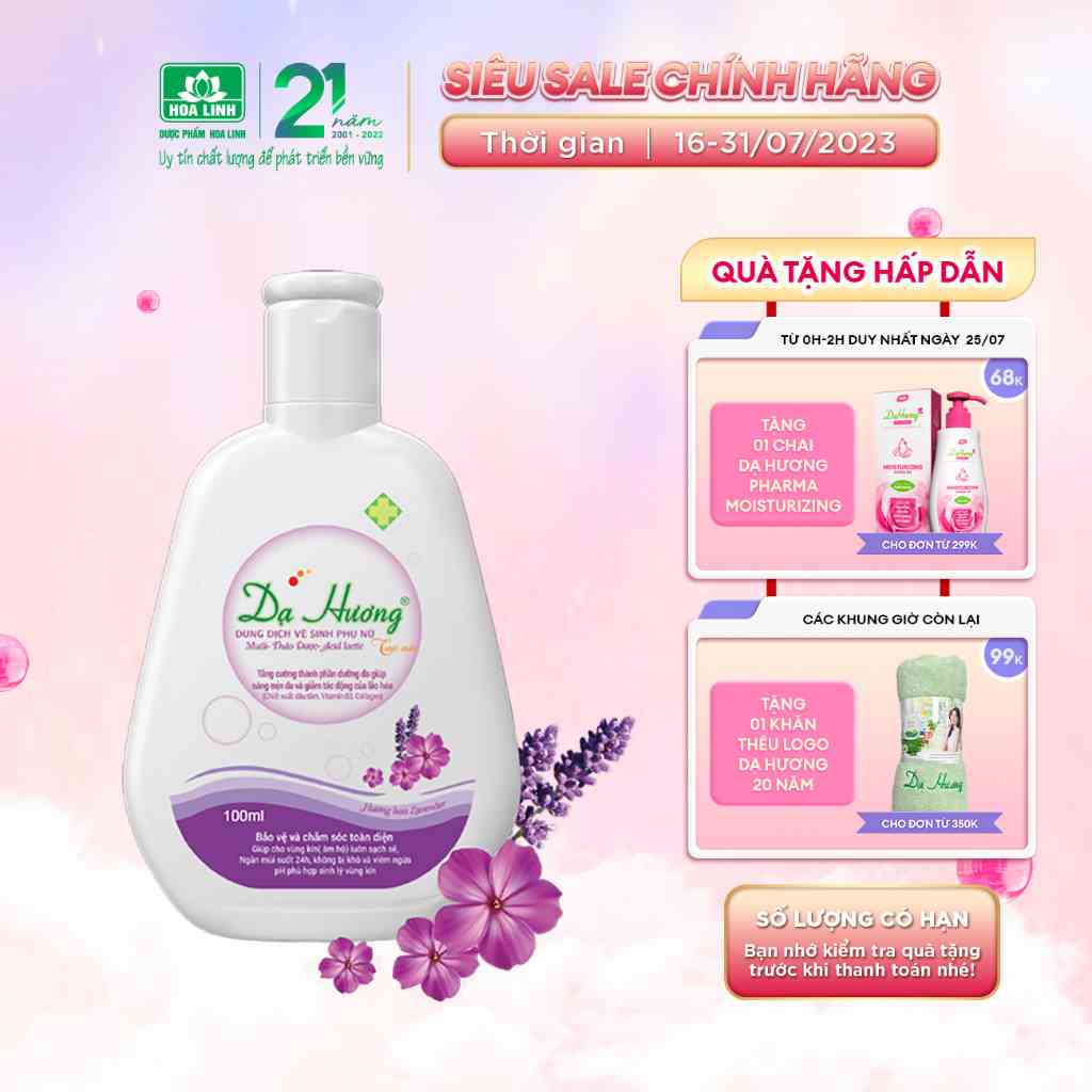 Dung dịch vệ sinh phụ nữ Dạ Hương Lavender 100ml