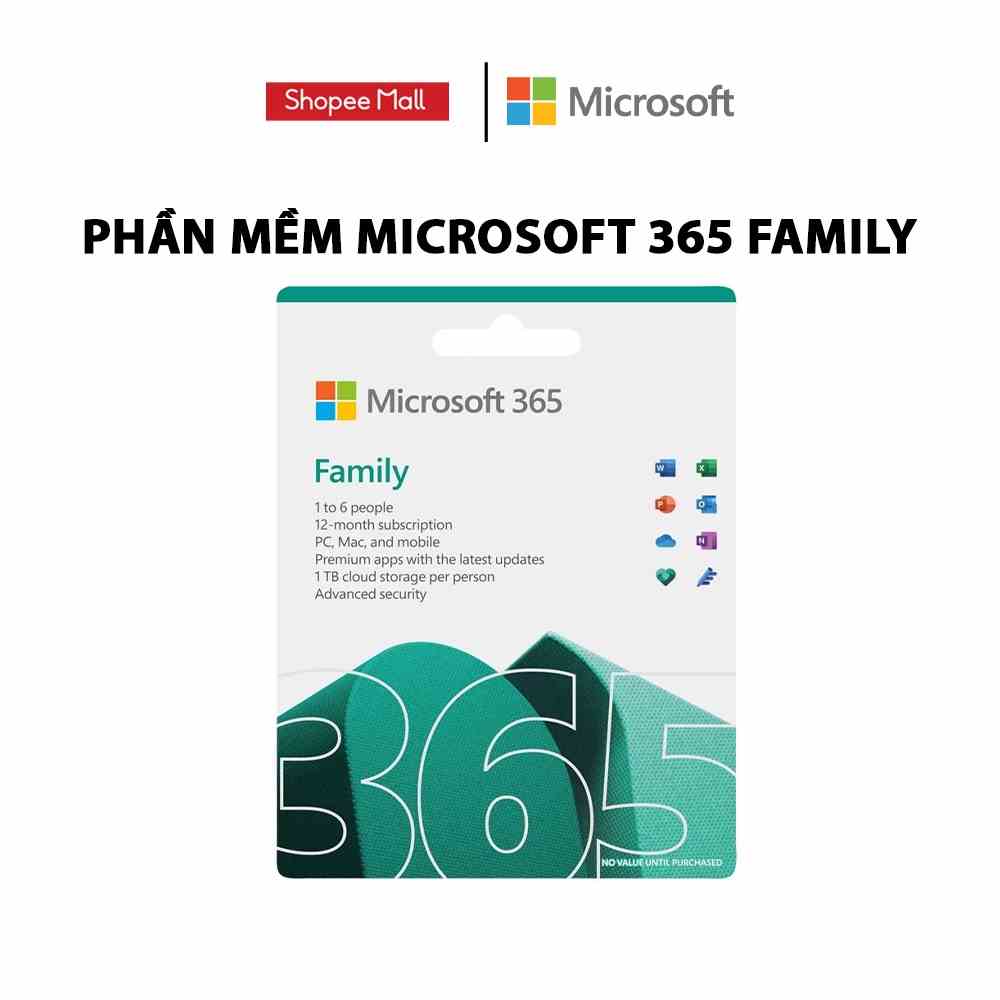 [Mã ELCL7 giảm 7% đơn 300K] Phần mềm Microsoft 365 Family | 12 tháng | Dành cho 6 người Trọn bộ ứng dụng Office