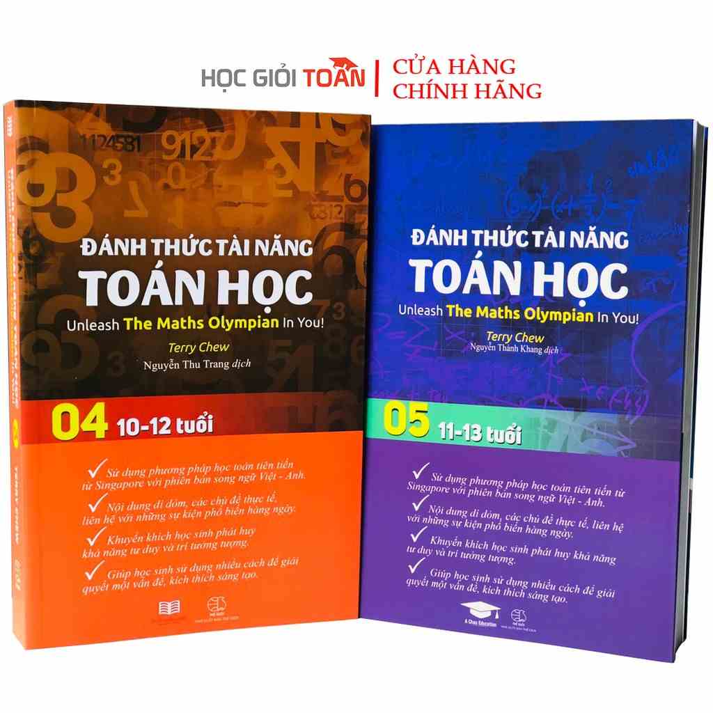 Sách : Đánh Thức Tài Năng Toán Học 4 và 5 - Combo 2 cuốn Toán Song Ngữ Singapore ( 10 - 13 Tuổi )