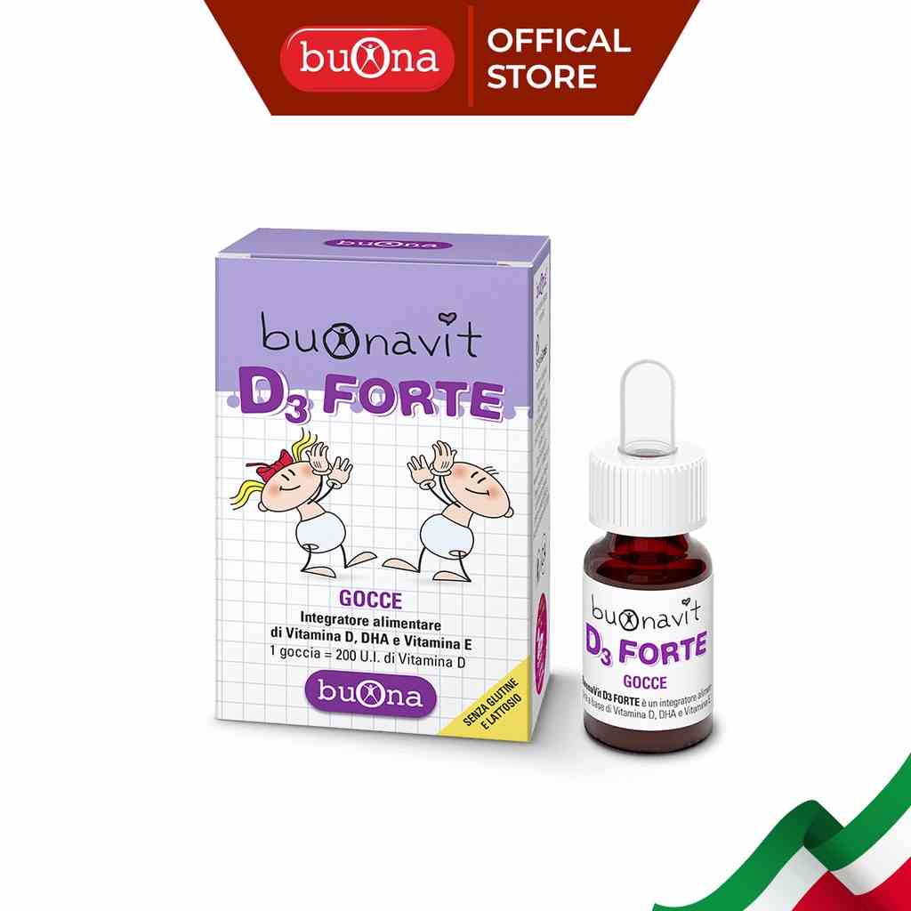 Buonavit D3 Forte - Bổ Sung D3 Và DHA Phát Triển Chiều Cao Và Trí Não, Có Đầu Nhỏ Giọt - Lọ 12ml