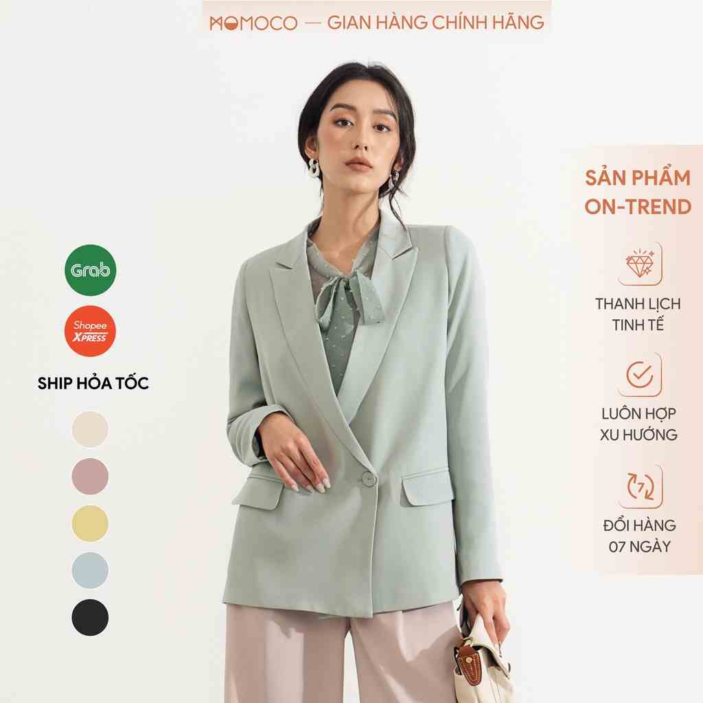 [Mã BMLTB200 giảm đến 100K đơn 499K] Áo Blazer Nữ Dáng Suông MOMOCO 02 Lớp Trẻ Trung Thanh Lịch M2699