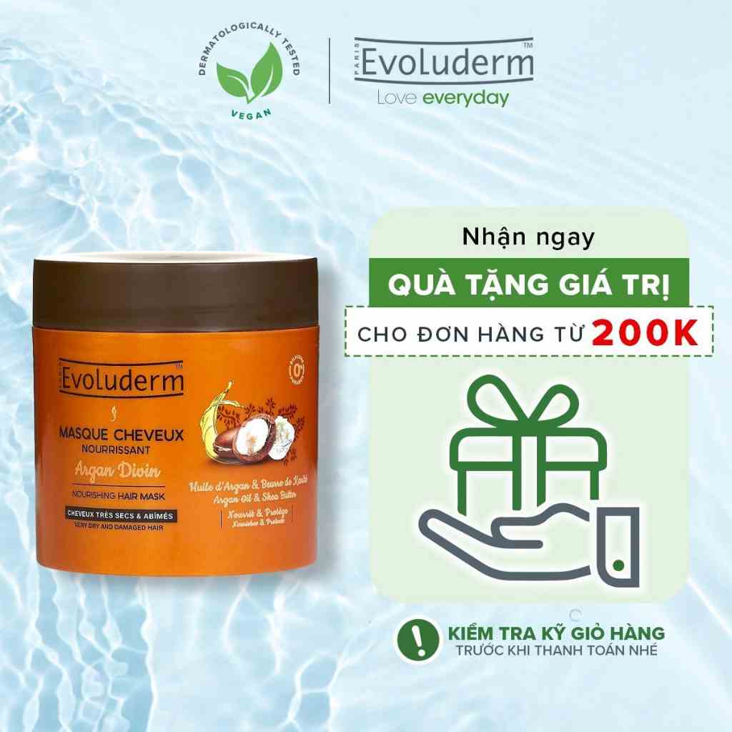 Kem ủ dành cho tóc rất khô và bị hư tổn Evoluderm Masque Cheveux Nourrissant Argan Divin 500ml