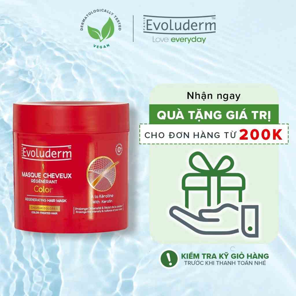 Kem ủ dành cho tóc uốn nhuộm Evoluderm Masque Cheveux Régénérant Color 500ml