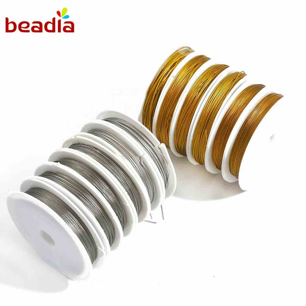 Beadia 1 Cuộn Dây Làm Trang Sức Bằng Thép Không Gỉ Bền Bỉ Hình Đuôi Hổ