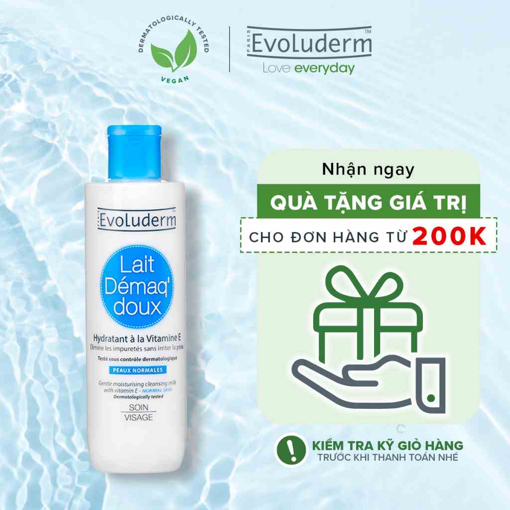 Sữa rửa mặt Evoluderm bổ sung Vitamin E giúp dưỡng ẩm và làm tươi trẻ làn da 250ml