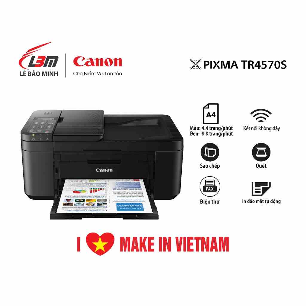 [Mã ELCL7 giảm 7% đơn 300K] Máy In Phun Màu Đa Chức Năng Canon TR4570S - Chính hãng