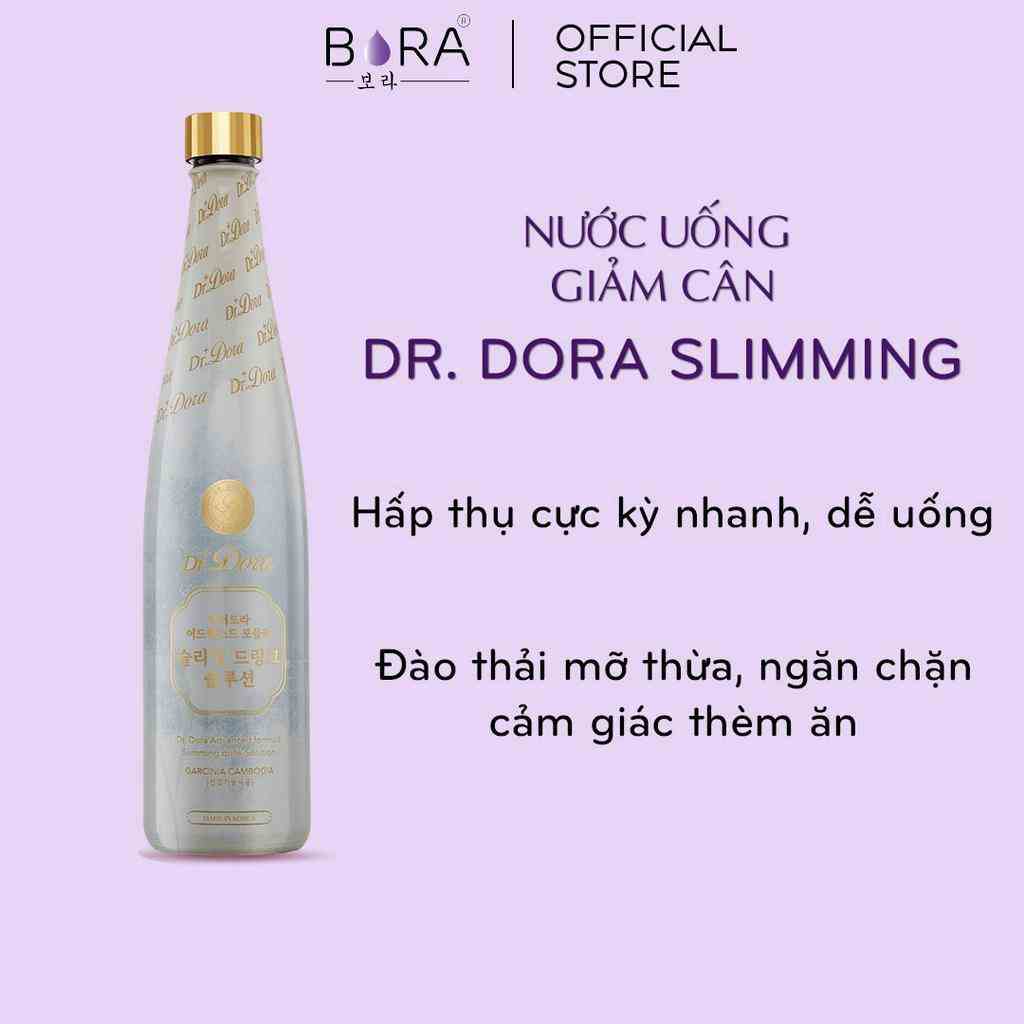 Nước Giảm Cân DR.DORA SLIMMING DRINK SOLUTION PREMIUM đốt cháy mỡ thừa chai 500ml - Hàng chính hãng