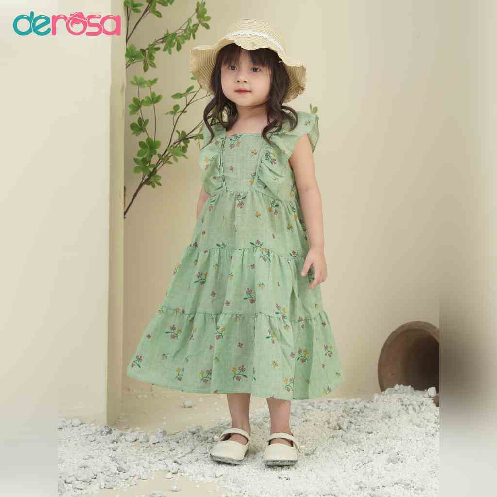 Váy cho bé gái DEROSA KIDS họa tiết hoa nhí chất liệu cotton từ 2 đến 6 tuổi ASKD507