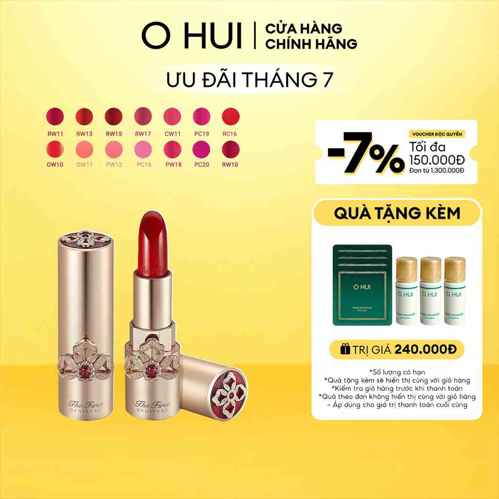 [Mã COSLUX07 giảm 120K đơn 1500K] Son lì dưỡng ẩm ngăn lão hóa OHUI The First Geniture Lipstick 3.8g